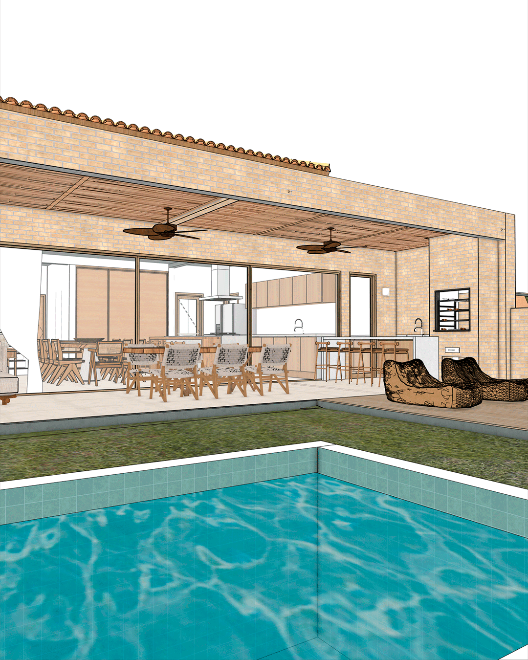 Antes — modelo no SketchUp